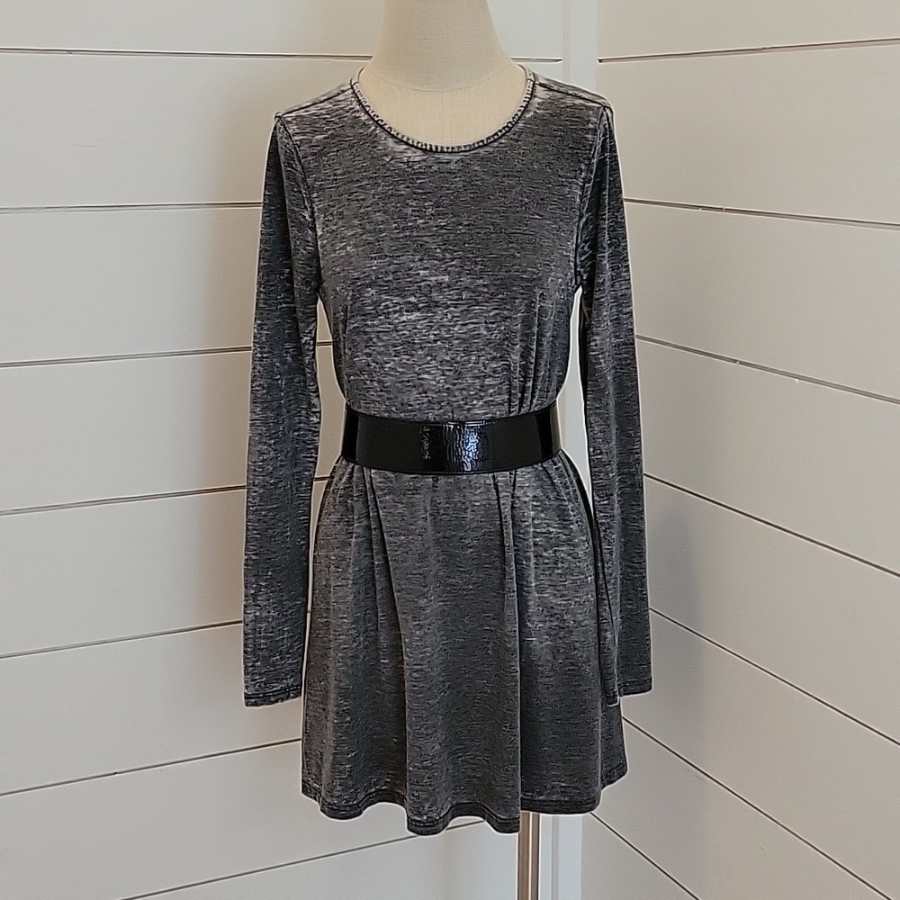 TOPSHOP size 4 grey mini dress with keyhole tie back